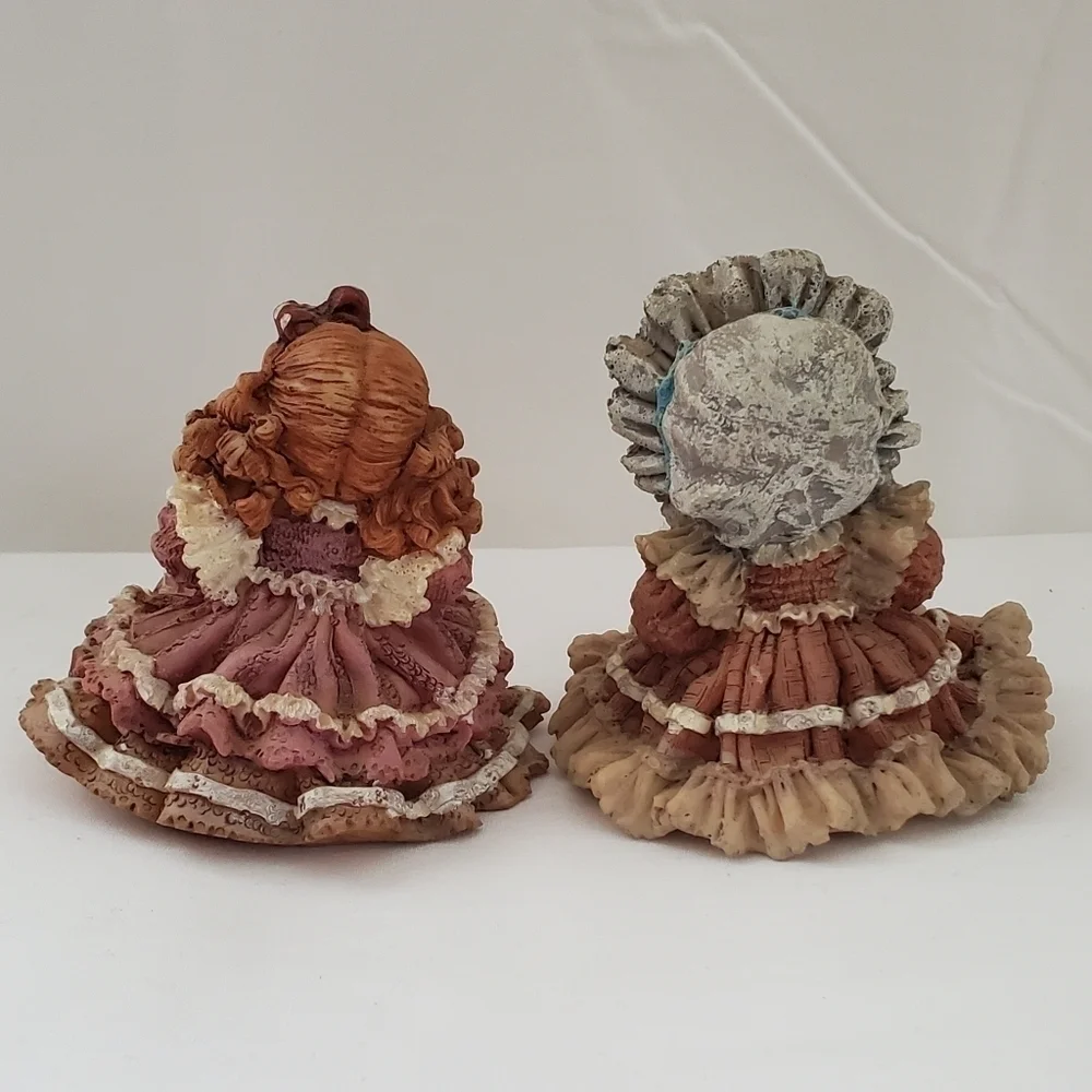 Vintage Resin Victorian Children with Teddy Bears Figurines